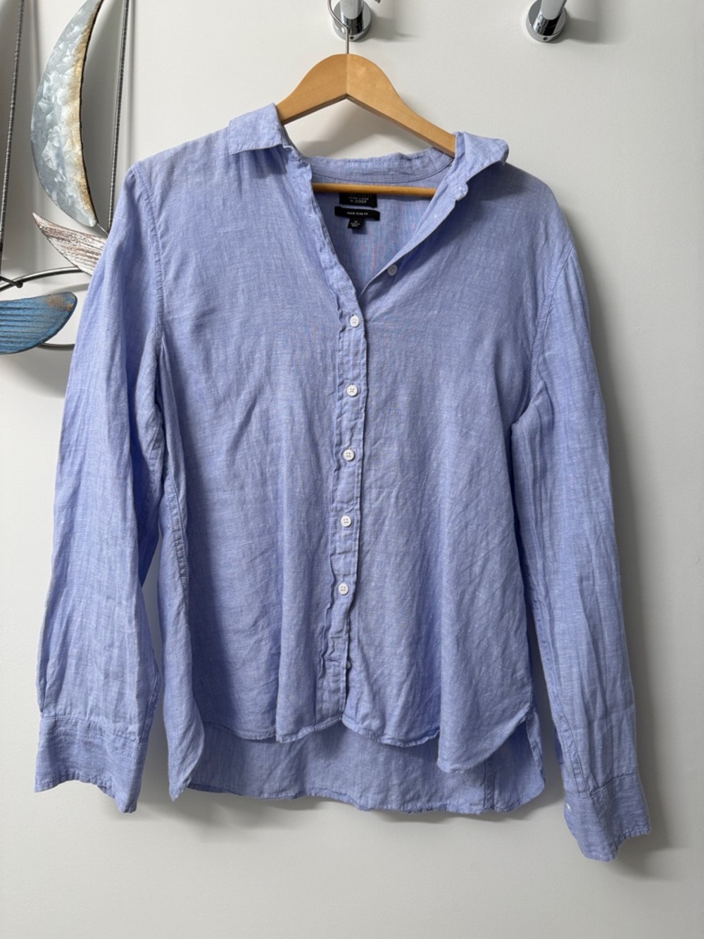 J. Crew French Blue Baird McNutt Irish Linen Wren Slim Fit Shirt